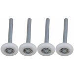 Lot de 4 roulettes de porte de garage en nylon � roulement � billes scell� avec tige de 115 mm