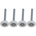 Lot de 4 roulettes de porte de garage en nylon à roulement à billes scellé avec tige de 115 mm Lot de 4 roulettes de porte de garage en nylon à roulement à billes scellé avec tige de 115 mm