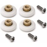 Lot de 4 roulettes de rechange pour porte de douche - 19 mm - avec vis m4 - diam�tre : 19mm