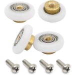 Lot de 4 roulettes de rechange pour portes de douche coulissantes avec vis m4, diam�tre 27 mm