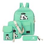 Lot de 4 sacs d'école durables et mignons à imprimé panda pour femme Lot de 4 sacs d'école durables et mignons à imprimé panda pour femme
