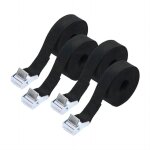Lot de 4 sangles d'arrimage � cliquet, 1, 5 m x 25 mm, tendeurs robustes et r�glables pour motos, cargaisons, ...