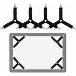 Lot de 4 sangles �lastiques triangulaires avec pinces pour draps de lit, housses de matelas, coussin ...