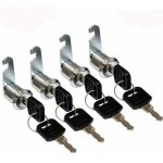Lot de 4 serrure batteuse cylindre, verrou de porte pour armoire, serrure batteuse a came barillet pour ...
