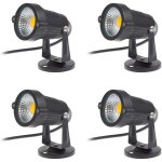 Lot de 4 spot led cob 5w 220v spots jardin orientables luminaires extrieur jardin terrasse(blanc chaud) ...
