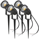 Lot de 4 spot led cob 5w 220v spots jardin orientables avec piquet luminaires ext�rieur jardin terrasse(blanc ...