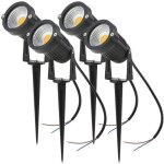 Lot de 4 spot led cob 5w 220v spots jardin orientables avec piquet luminaires ext�rieur jardin terrasse(blanc ...