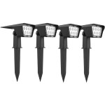 Lot de 4 spots solaires curtis noir plastique 200lm