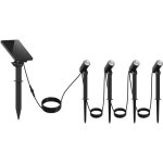 Lot de 4 spots solaires led mini roundy noir plastique h27cm Lot de 4 spots solaires led mini roundy noir plastique h27cm