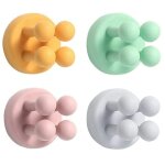 Lot de 4 supports adh�sifs pour salle de bain, en silicone, imperm�able, multicolore