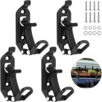 Lot de 4 supports de pelle pour barres de toit, accessoires de toit en m�tal, pince en caoutchouc, kit ...