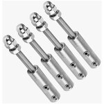 Lot de 4 terminaux � vis pour c�ble m�tallique de 4 mm - tendeur de c�ble m�tallique en acier inoxydable ...