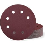 Lot de 40 disques abrasifs auto - agrippant de 180 mm - grain 120 - 8 trous - pour ponceuse murale et ...