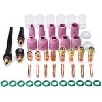 Lot de 49 tig torche de soudage stubby gaz objectif avec pinceaux, corps en verre, buse en aluminium, ...