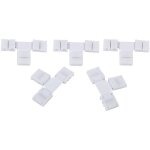 Lot de 5 adaptateurs de connecteurs sans soudure 4 broches pour bande lumineuse led rgb 5050 10 mm (forme ...