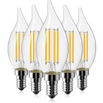 Lot de 5 ampoules led � filament e14, 4 w (�quivalent 40 w), ampoules � vis vintage ses, blanc chaud ...