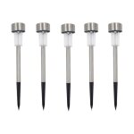 Lot de 5 bornes solaires à led lampes de jardin à planter Lot de 5 bornes solaires à led lampes de jardin à planter