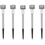 Lot de 5 bornes solaires � led lampes de jardin � planter