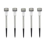Lot de 5 bornes solaires à led lampes de jardin à planter, lumière blanche Lot de 5 bornes solaires à led lampes de jardin à planter, lumière blanche