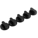 Lot de 5 boutons de contr�le universels noirs, pour cuisini�re, four � gaz, grill, interrupteur de cuisine, ...