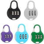 Lot de 5 cadenas de voyage � combinaison, serrure � combinaison color�e, mini cadenas � combinaison r�initiali ...