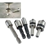 Lot de 5 embout � fraise conique pour planche bois plastique 6, 35 6mm / 8mm / 9mm / 13mm / 16mm / 19mm ...
