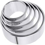 Lot de 5 emporte pi�ces rond en acier inoxydable, emporte piece personnalis�s pour g�teaux, biscuits ...