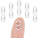 Lot de 5 fermoirs mousquetons � double ouverture en acier inoxydable pour collier et bracelet (dor�)