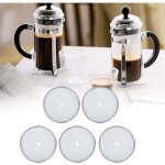 Lot de 5 filtres  caf en acier inoxydable pour cafetire  piston de 600 ml