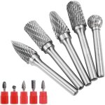Lot de 5 fraises en carbure de tungstne 6 x 8 mm outil rotatif fraise mtal avec tige 6 mm rotary fichier ...