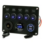 Lot de 5 interrupteurs  bascule, double prise usb chargeur 12 v prise de courant led voltmtre pour ...