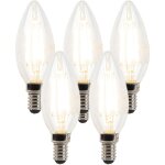 Lot de 5 ampoule led à filament bougie e14 dimmables b35 transparentes 3w 250lm 2700k - luedd Lot de 5 ampoule led à filament bougie e14 dimmables b35 transparentes 3w 250lm 2700k - luedd