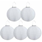 Lot de 5 lampions solaires led d'extrieur tanches, pour jardin, glise, jardin, fte, dcoration (blanc, ...