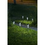 Lot de 5 lanternes solaires inox 37cm, verre structuré, idéale pour bordures ou allées. top ventes Lot de 5 lanternes solaires inox 37cm, verre structuré, idéale pour bordures ou allées. top ventes