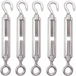 Lot de 5 m8 tendeur cable inox 6mm tendeur cloture crochet tendeur 304 en acier inoxydable r�glable tendeur ...