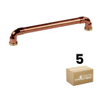 Arcanaute - lot de 5 poign�es de meuble cuivre 'industriel' - entraxe 160 mm - �12 mm