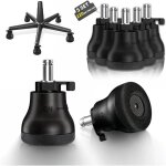 Lot de 5 roulettes de rechange pour chaise de bureau - roulettes pivotantes pour sols en bois dur - changement ...