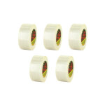 3m - lot de 5 rubans adh�sifs arm�s transparent - 50mm - 8956 - 50