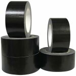 Lot de 5 rubans adhsifs en tissu noir 220 microns x 50 mm x 20m, gaffer noir, ruban adhsif americain ...