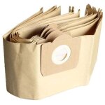 Lot de 5 sacs d'aspirateur droits pour karcher wd3, wd 3 premium, wd3200, wd3500p, a2204, a2534, se4001, ...