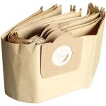 Lot de 5 sacs droits aspirateur pour karcher wd3, wd 3 premium, wd3200, wd3500p, a2204, a2204, a2534, ...