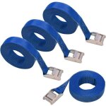 Lot de 5 sangles d'arrimage, longueur 3 m, largueur 25 mm, capacit d'arrimage 150 kg, bleu - ccykxa