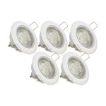Xanlite - lot de 5 spots encastrs metal blanc - orientables - ampoules led gu10 incluses - cons. 4w ...
