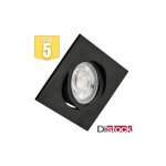 Braytron - lot de 5 spots led encastrables 3en1 carr� noir 7w ip20