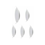 V - tac - lot de 5 spots led encastrables extra - plat d205 18w rond blanc avec transfo vt - 61018 - ...