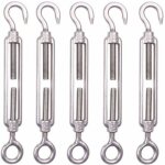 Lot de 5 tendeurs de c�ble m6 en acier inoxydable, 6 mm, crochets de tension pour cl�ture, tendeurs r�glables ...