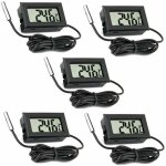 Lot de 5 thermomtres lcd numriques avec sonde externe pour voiture, rfrigrateur, conglateur, aquarium ...