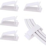 Lot de 50 clips de gestion de cbles auto - adhsifs (blancs), organisateurs de cbles, clips de fil, ...