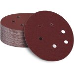 Lot de 50 disques abrasifs de 150 mm pour ponceuse excentrique grain 400, papier abrasif de 150 mm, 6 ...