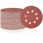 Lot de 50 disques abrasifs � 8 trous - grain 80 - papier abrasif r�sistant � l'usure pour ponceuse orbitale ...